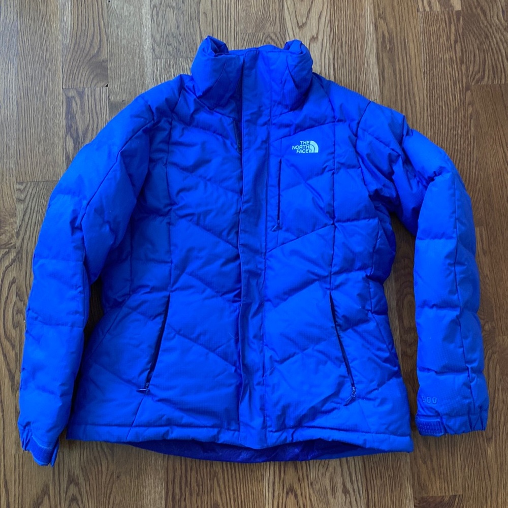 Large blue North Face ski jacket